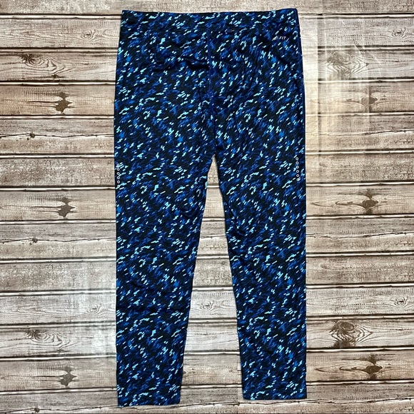 Nike Dri-Fit Blue Capri Drawstring Leggings Womens Medium Crop Workout Pants - Picture 2 of 3